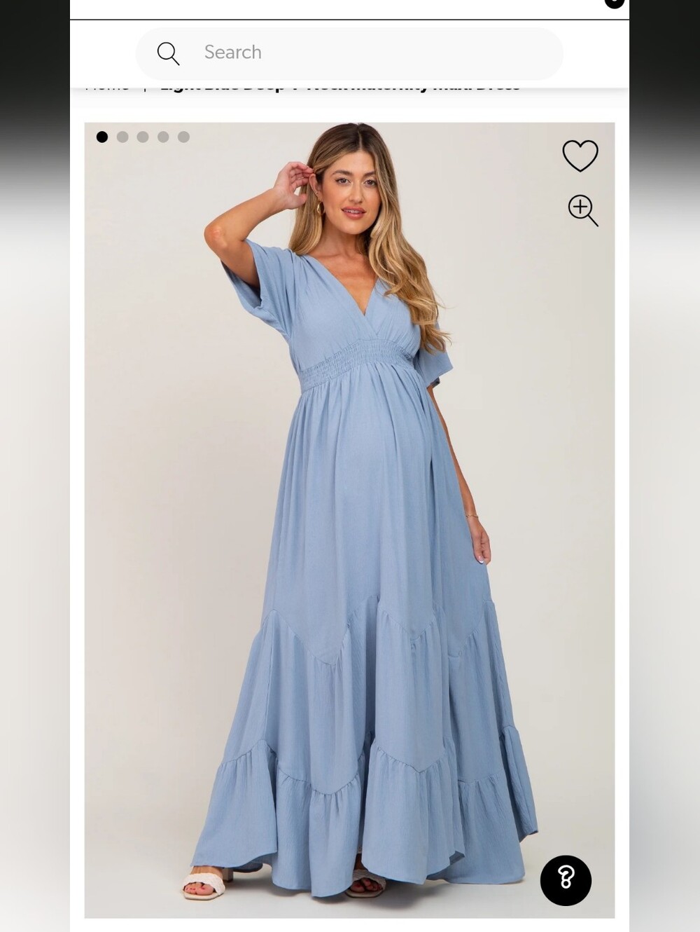 Pinkblush Light Blue V-Neck Maternity Maxi Dress